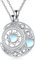 POPLYKE Sonne und Mond Halsketten Set Mondstein Schmuck für Damen Schwester Halskette für 2 Mutter Tochter Halskette Freundschaft Halskette