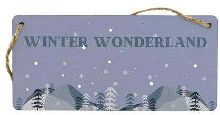Winter-Wunderland-Schild aus Sperrholz zum Aufhängen, festliche Weihnachts-Tür- und Wanddekoration