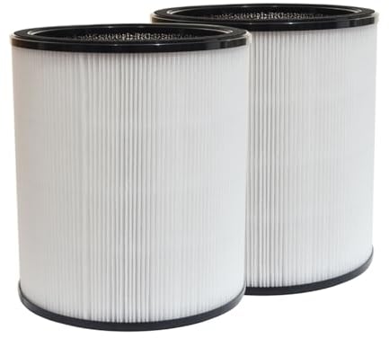 PUREBURG Replacement True HEPA Filters Compatible with Coway Airmega AIM Air Purifier Fan 2-in-1,2-Pack H13 3-Stage Filtration Activated Carbon