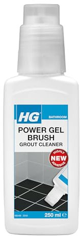 HG Power Gel Brush Grout Cleaner, Professional Grade Heavy Duty Bathroom Cleaner & Tile Stain Remover for Grouting In Kitchen & Bathroom Between Tiles - 250ml