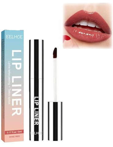 CESGIGO Removable Lip Liner Pen, Plump Lip Lines, Waterproof Removable Lip Liner, Long Lasting Peel-Off Lip Liner Lip Color Makeup Never Lose (Red Wine)