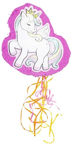 Amscan 9917721 – Partyspiel Pinata Unicorn Kids ausziehbar – 40 cm x 41 cm