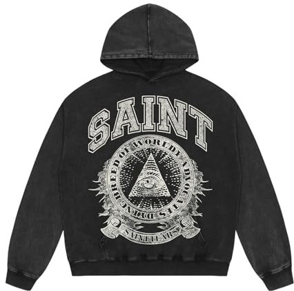 Cactus Pack Sweat à capuche unisexe surdimensionné vintage imprimé graphique hip-hop décontracté en coton, Noir-14, Large
