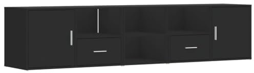 vidaXL Eckregal, Eckschrank 2 Montagemöglichkeiten, Schrank mit Stauraum, Aufbewahrungsschrank Vitrine für Wohnzimmer, Schwarz Holzwerkstoff