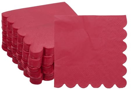 sourcing map Cocktail Napkins, 100 Pack Wine Red 2-Ply Square Disposable Napkins 10 x 10 Beverage Napkins Paper for Dinner Wedding Bar Birthday Party and Everyday Use