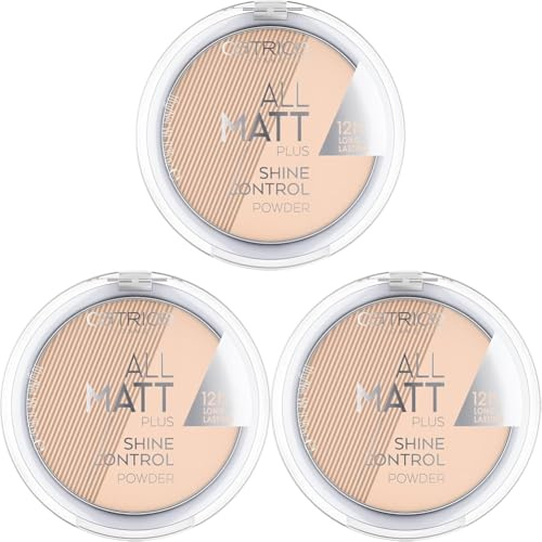 Catrice - Puder - All Matt Plus Shine Control Powder - Sand Beige 025 (Packung mit 3)