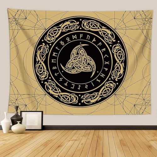 Wandteppich 180x230 cm Wikinger-Bilderdrucke Wandkunst Wandteppich Weiches Polyester Werfen Tuch Ästhetisch Dekor für Wohnzimmer Schlafzimmer Wandtuch Tapisserie