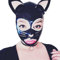 GREEFEI Maschera con Cappuccio in Lattice Faccia di Gatto Unisex,Cappuccio in Gomma con Cerniera Posteriore Fatto a Mano S