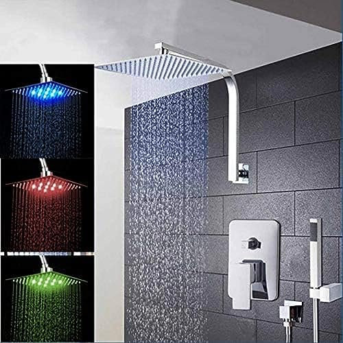 16 Regenduschkopfsystem, poliertes Chrom, Badewanne und Dusche, Wasserhahn, Badezimmer, Luxus-Regenmischer, Dusch-Kombi-Set