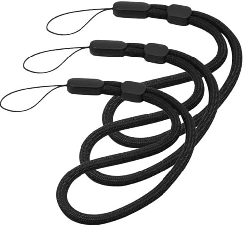 3 Pack Adjustable Lanyard Wrist Strap, Hand Wrist Strap Lanyard For GoPro, Camera, Keys, Keychain, Phone, USB Flash Drive, Wallet and ID Name Tag Badge Portable Gaming Consoles(Black)