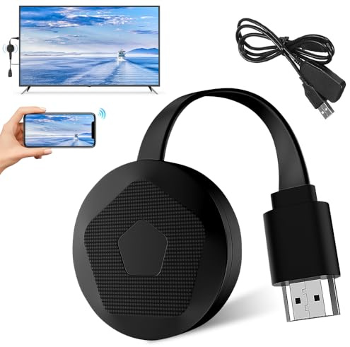 5GHz Chrome Cast Device Connector, Wireless Chromecast Device for TV, 4K 1080P HDMI Display Adapter Support Miracast/DLNA/Airplay Compatible for Android 4.4 or above, IOS, Windows, Mac