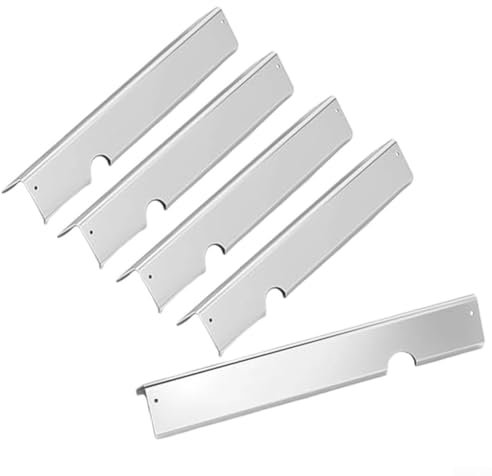 Confezione da 5 barre aromatizzanti di ricambio per griglie a gas Weber II serie 300, compatibili con modelli 66032 66795 66040 67095 con caratteristiche di facile pulizia (argento)