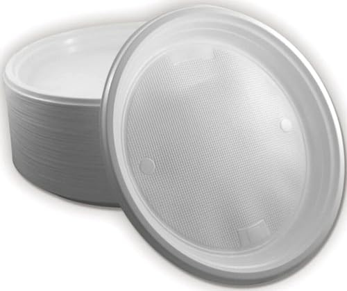 1000x Ungeteilt Menüteller Mehrweg Plastikteller Ø 22cm Kunststoffteller