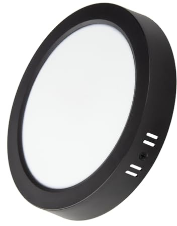 LUXULA LED Aufbauspot flach Schwarz rund Ø229x34mm, 24W 2400lm, IP44 | IP44 Aufputz Spot, CCT 3000K 4000K 6000K einstellbar, Deckenlampe Aufbauleuchte für Bad, Küche, Flur und Wohnzimmer