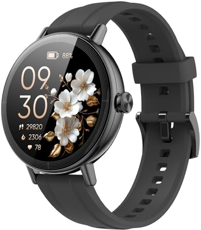 Smart Watch for Women Answer/Make Call, 1.27'' Screen Fitness Watch, Black | 2026 New Smartwatch with Heart Rate/Sleep/Stress Monitor, 110+ Sport Modes, IP68 Waterproof Activity Tracker for Android/iOS