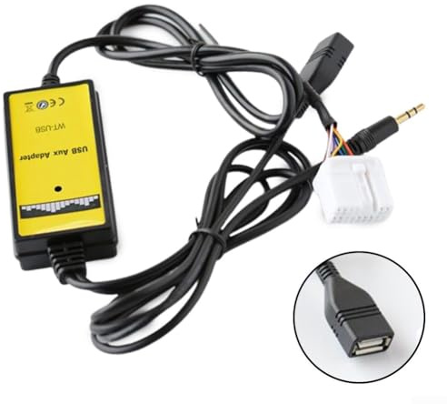 Floweringbeter AUX Input USB MP3 Car Audio Interface Adapter Cable with 3.5mm Jack Compatible for Honda Accord for Civic for CRV for Odyssey for Pilot Series Vehicles