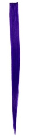 WIG ME UP - FKJ-1-T2410 Extension mèches fines, lisses (largeur 3 cm) longueur 52 cm et pince clip-in pour le maintien violet néon