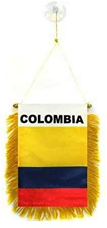 AZ FLAG BANDERIN de Colombia 15x10cm con Ventosa - BANDERINA Colombiana 10 x 15 cm para Coche