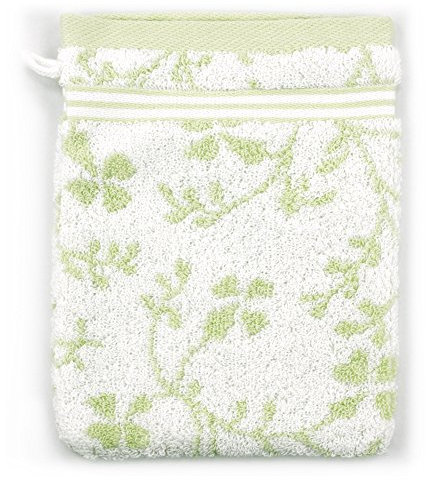 Linnea Gant de Toilette 16x21 cm Vintage Floral Vert 550 g/m2