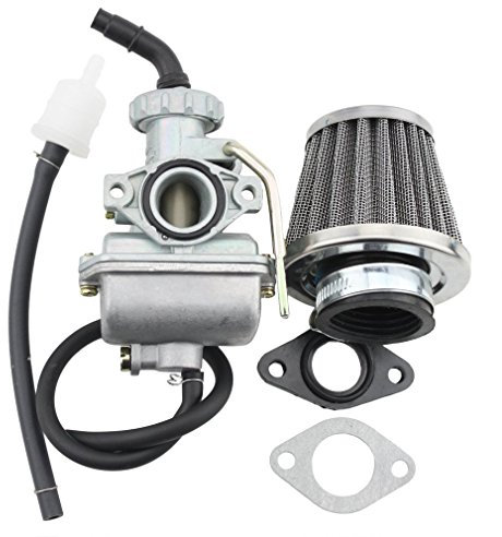 GOOFIT Carburador 16 PZ16 Moto Chino con Filtro de Aire 35mm Inclinado Filtro Combustible Pit Bike reemplazo para 50cc 70cc 90cc XR80 XR80R ATV Quad Motor Scooter y Ciclomotor Go Kart Plata