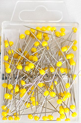 gelbe 43 mm Glaskopf Stecknadeln Stahl Top Qualität gelb 20 g