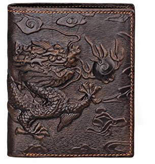 Medifier Dragon-Muster Geldbörse aus echtem hochwertigem Leder in 3 Stil