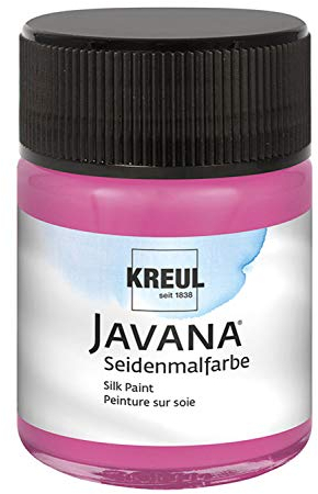 KREUL 8174 - Javana Seidenmalfarbe im 50 ml Glas, magenta, hochpigmentierte und brillante Farbe auf Wasserbasis, mit fließend flüssigem Charakter, dringt tief in die Fasern ein