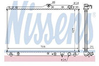 NISSENS Kühler Motorkühlung Kühler Wasserkühler Motorkühler Netzbreite 718mm Netzlänge 425mm Netztiefe 26mm 647721