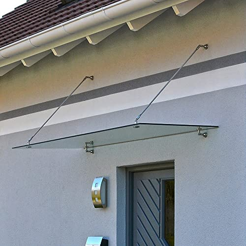 HOME DELUXE Front Door Glass Porch Canopy Awning 200 x 90cm Laminated Safety Glass