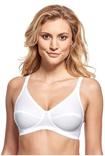 Susa Baumwoll BH Damen ohne Bügel Cotton I Damen-BHS mit genähten Cups I 100% Baumwolle I Tolles Hautgefühl, hoher l 2-teiliger Schnitt