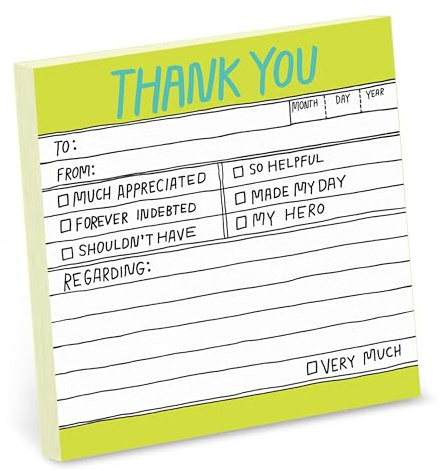 Knock Knock Thank You Hand-Lettered Sticky Note