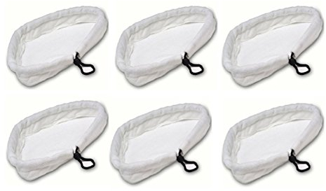 Deals2u365 Washable Microfibre Cloth Cleaning Pads for Hoover Steamjet SSNC1700 S2IN1300C S2IN1300A Steam Cleaner Mop (Pack of 6, White)