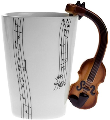 Tasse céramique avec poignée en forme de violon