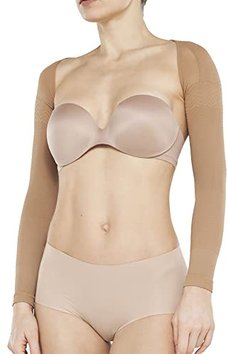 SOLIDEA Unisex Muff Slimming Sleeves Abgestufte Kompression 15/21 mmHg (Haselnussfarben, M)