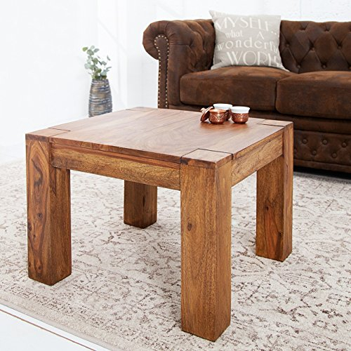 cagü Couchtisch Salem aus Sheesham massiv Holz 60cm x 60cm