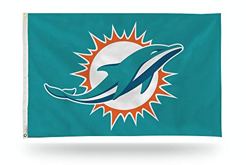 Rico Industries NFL Miami Delfine 90 x 150 cm einseitige Bannerflagge mit Ösen