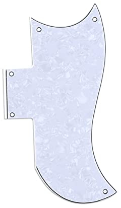 Musiclily Pro 5 Löcher Small Half Face Pickguard Gitarren Schlagbrett für USA Les Paul SG,4 lagig White Pearl