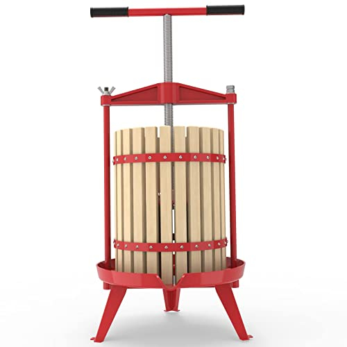 SQUEEZE master 18L Frucht Apfelwein Presse mit T-Griff, Traditioneller Natürlicher Safthersteller, Apfeltrauben Zerkleinerungsmaschine für die Küche, Weinherstellung (Holz)