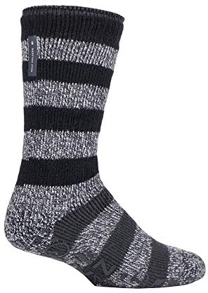 HEAT HOLDERS Thermal Warm Lounge/Bed Socks UK 6-11, EUR 39-45 See Listing - Great Gift ! (704 LOUNGE Oakley Black Stripe, Shoe Size Size - UK 6-11, EUR 39-45)