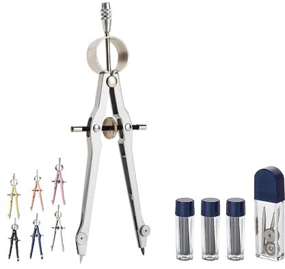 Mr. Pen- Professional Compass for Geometry, Extra Lead, Metal Compass, Compass, Compass Drawing Tool, Drawing Compass, Drafting Compass, Compass for Students, Compass for Woodworking, Compass Geometry