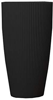 BERNSTEIN - Vasque Lavabo Colonne au sol fonte minérale Noir mat à poser 50x50x90cm + Porte-serviette acier inox - Design, Robuste & Durable - TWZ316