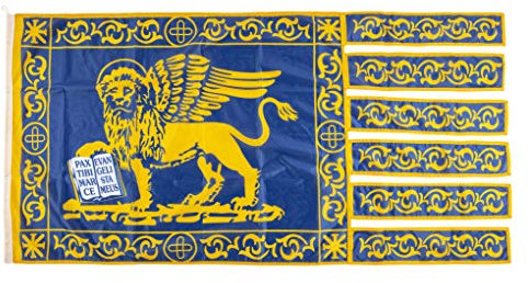 Flag System - Flagge des Veneten, hellblau und gelb, für den Außenbereich, winddicht, langlebig, 75 x 150 cm