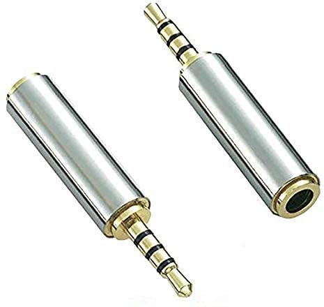 Adhiper Adattatore per cavo jack stereo da 2,5 mm to 3,5 mm per cuffie tablet, adattatore stereo jack a 4 poli per cavo adattatore jack audio stereo Adattatore da 2,5 mm to 3,5 mm