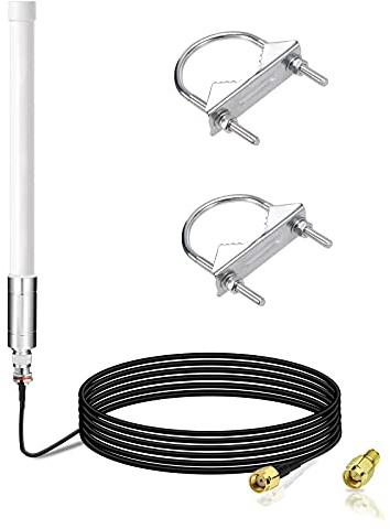 Bingfu Antenna LoRa 868 MHz Esterna N/RP-SMA/SMA Maschio 3 dBi Cavo 3 m | Fibra di Vetro Impermeabile per Miner SyncroBit RAK Nebra Bobcat HNT, Hotspot Helium, Gateway LoRaWAN, Modulo Ripetitore LoRa