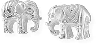Drachenfels kleine Elefanten Ohrstecker aus Echtsilber | Kollektion Ganesha/Edle Ohrstecker für Damen und Mädchen aus 925 Sterlingsilber/Designer-Schmuck/D GAN 21/AG