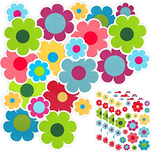 4er Pack Blumen Fahrrad Aufkleber Sommer Blumen Auto Sticker Wasserdichte Aufkleber Dekoration für Fahrrad Laptop Auto Motorrad Handy Notizbuch (Niedlicher Stil)