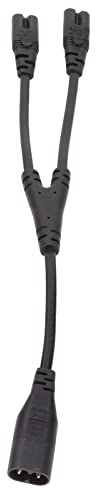 Cables de Alimentación IEC320 C8 a Doble IEC320 C7, Cable de Alimentación de Ca de 1 en 2 Salidas Macho Dividido en Y a Doble Hembra, Cable de Alimentación de Ca IEC320 C8 a 2 C7 de 30 Cm (0,98 Pies)