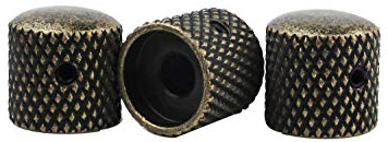 Guyker Gitarren-Bass-Potentiometer-Regler mit 6 mm Durchmesser, Schaft-Potentiometer, Metallkuppel, Geschwindigkeitston, Lautstärkeregler, Ersatz für E-Gitarre oder Präzisionsbass (Messing, 3 Stück)