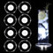 MEDOYOH Lot de 8 dessous de verre LED blancs froids pour boissons, bouton ON/OFF, sous-verres étanches, ronds, en acrylique, pour verres, bouteilles, fêtes, mariages, bar, Noël, pub