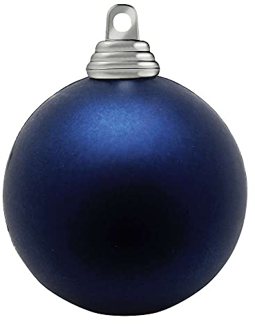 Deco Woerner Nachtblaue, Matte Weihnachtskugeln aus schwer entflammbarem Kunststoff, 15 cm Ø - 3 Stück